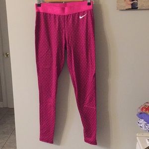 Nike Pro Dri-fit Pink Polka Dotted Tights